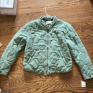 Free People NWT Green Quilted Jacket